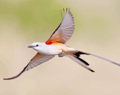 Oklahoma Flycatcher Bird Flying Diamond Paintings