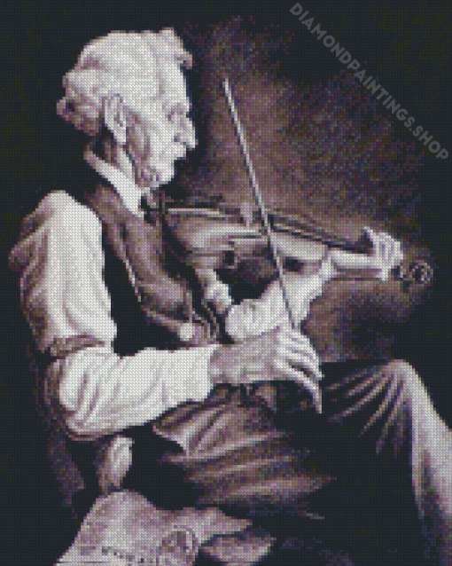Old Violinist Man Art Diamond Paintings