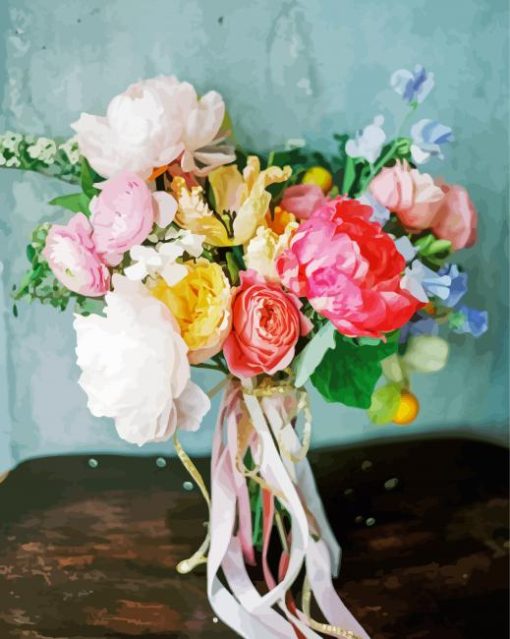 Peonies And Ranunculus Bouquet Diamond Paintings