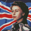 Queen Elizabeth And Flag Diamond Paintings