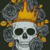 Skull Queen And Roses Diamond Paintings