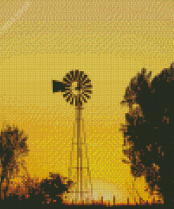Sunrise Western Windmill Diamond Paintings