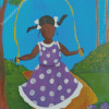 Black Girl Jumping Rope Diamond Paintings