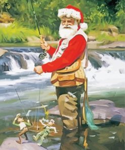 The Santa Fishing Diamond Paintings