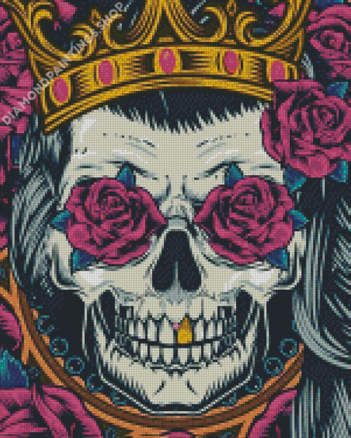 The Skull Queen And Roses Diamond Paintings