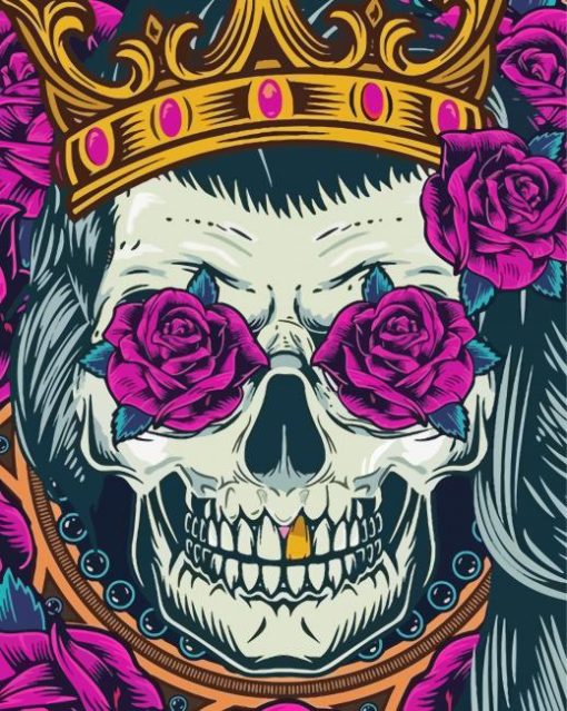 The Skull Queen And Roses Diamond Paintings