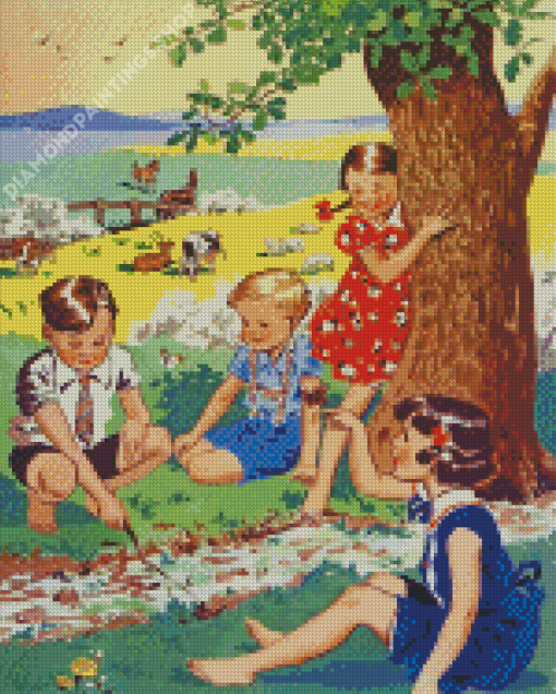 The Vintage Children Diamond Paintings