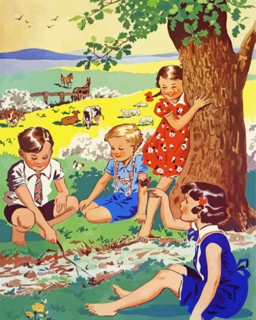 The Vintage Children Diamond Paintings