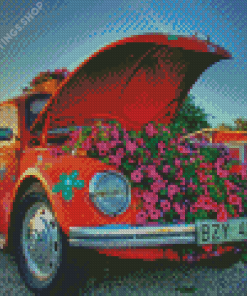 Vintage Flower Car Diamond Paintings