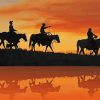 Western Cowboys And Indians Silhouette Diamond Paintings