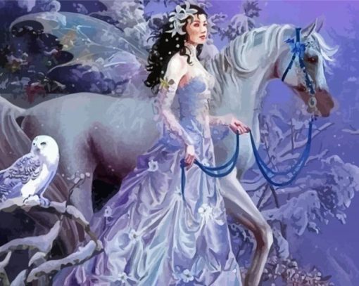 Winter Horse And Fairy Diamond Paintings