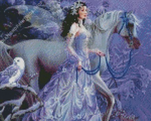 Winter Horse And Fairy Diamond Paintings