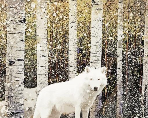 White Winter Wolves Diamond Paintings