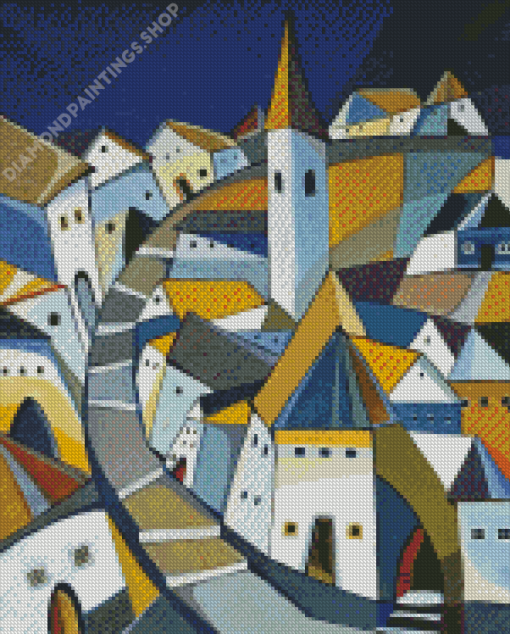 Abstract Houses Street Diamond Paintings