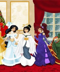 Aesthetic Disney Christmas Princesses Diamond Paintings