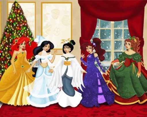 Aesthetic Disney Christmas Princesses Diamond Paintings