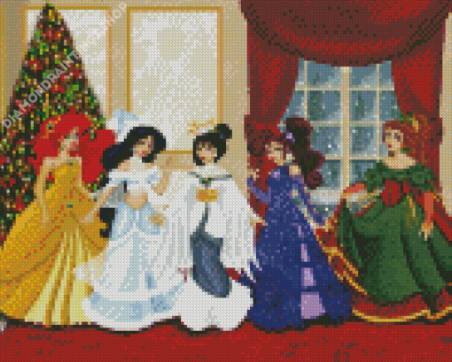 Aesthetic Disney Christmas Princesses Diamond Paintings