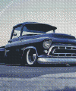 Black Classic Chevrolet Truck Diamond Paintings