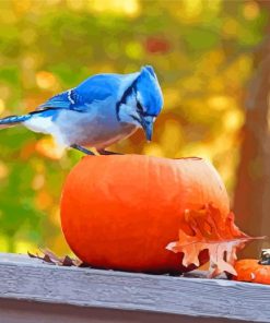 Bluebird In Autumn Diamond Paintings