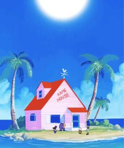 Cartoon Beach House Island Diamond Paintings