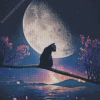 Cat And Moon Diamond Paintings