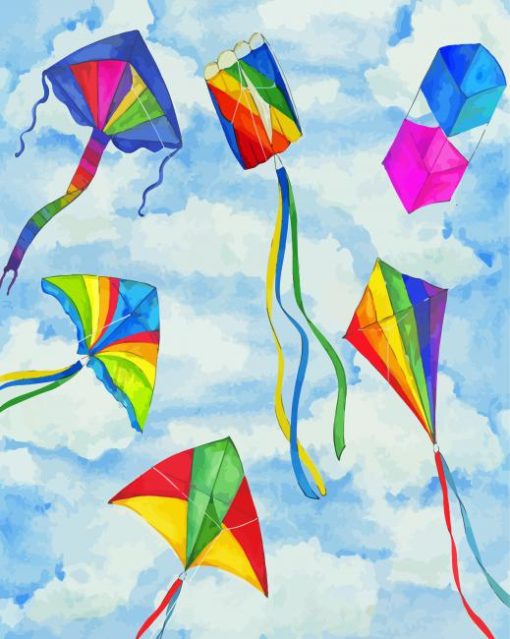 Colorful Kites Art Diamond Paintings