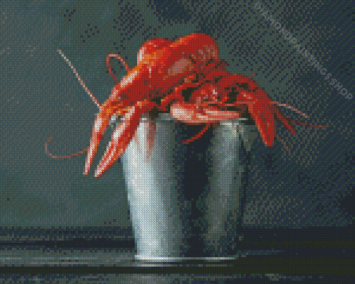 Crayfish In Small Bucket Diamond Paintings