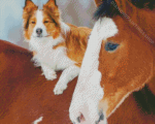 Adorable Horse And Dog Diamond Paintings