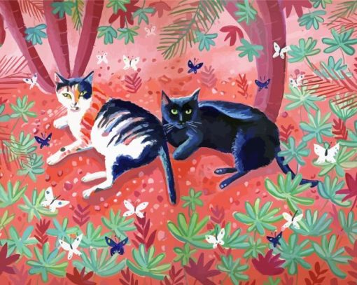 Cat Garden In Art Diamond Paintings