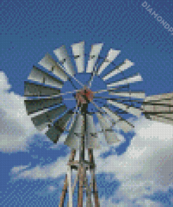 Grey Western Windmill Diamond Paintings
