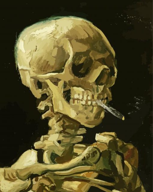 Head Of A Skeleton Van Gogh Diamond Paintings