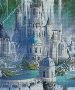 Mythical Castle Falls Diamond Paintings