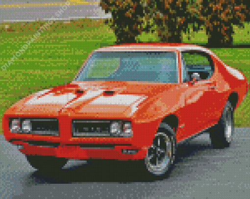 Orange 1968 Pontiac GTO Diamond Paintings