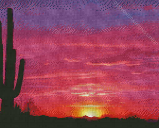 Pink Arizona Desert Sunset Diamond Paintings