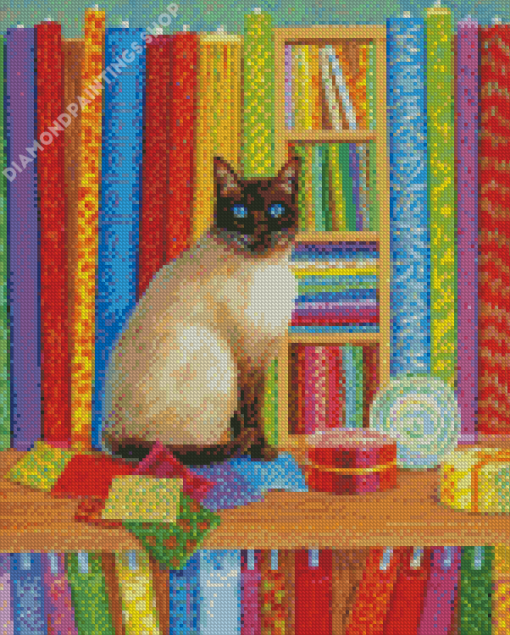 Quilt Shop Cat Diamond Paintings