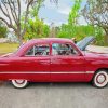 Red 1950 Ford Car Diamond Paintings