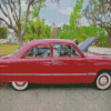 Red 1950 Ford Car Diamond Paintings