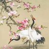 Red Crowned Crane And Blossoms Diamond Paintings