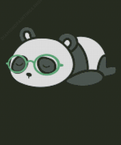 Sleepy Panda With Glasses Diamond Paintings