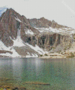 Snowy Mountain Midnight Lake Diamond Paintings