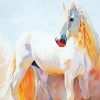 White Alone Horse Diamond Paintings