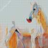 White Alone Horse Diamond Paintings