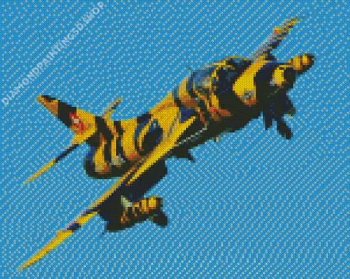 Yellow And Black Hawker Hunter Diamond Paintings