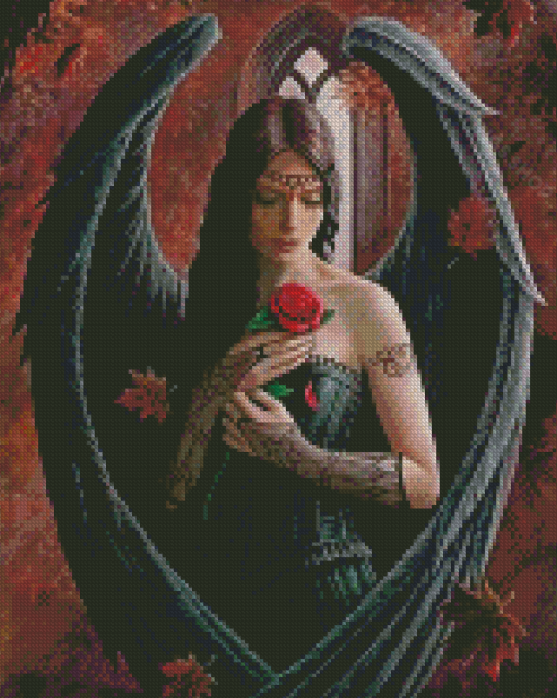 Angel Woman And Rose 5D Diamond Paintings