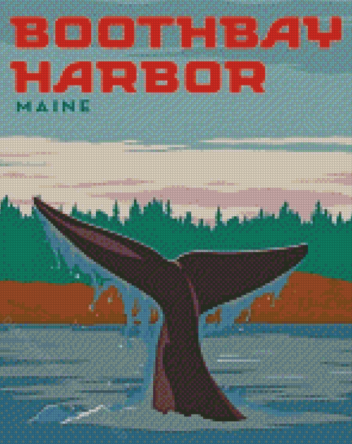 Boothbay Harbour Poster Art 5D Diamond Paintings