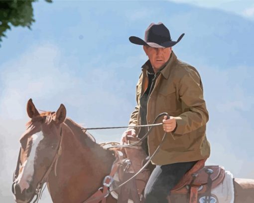 Costner On A Horse Yellowstone 5D Diamond Painting