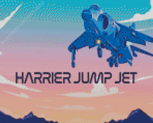 Harrier Jet Illustration Diamond Paintings