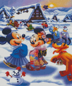 Mickey And Minnie In Japan At Snow 5D Diamond Paintings