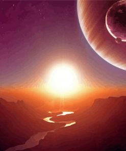 River And Planets Diamond Painting