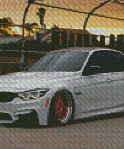 White BMW F80 M3 Car Diamond Paintings